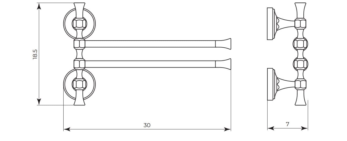 Держатель для полотенец из латуни Gaia Mobili Complements ARCH-00144013 - Вид №2