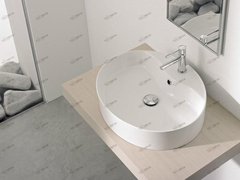 8030/r Накладная раковина на столешницу  овальная Scarabeo Ceramiche Thin-Line