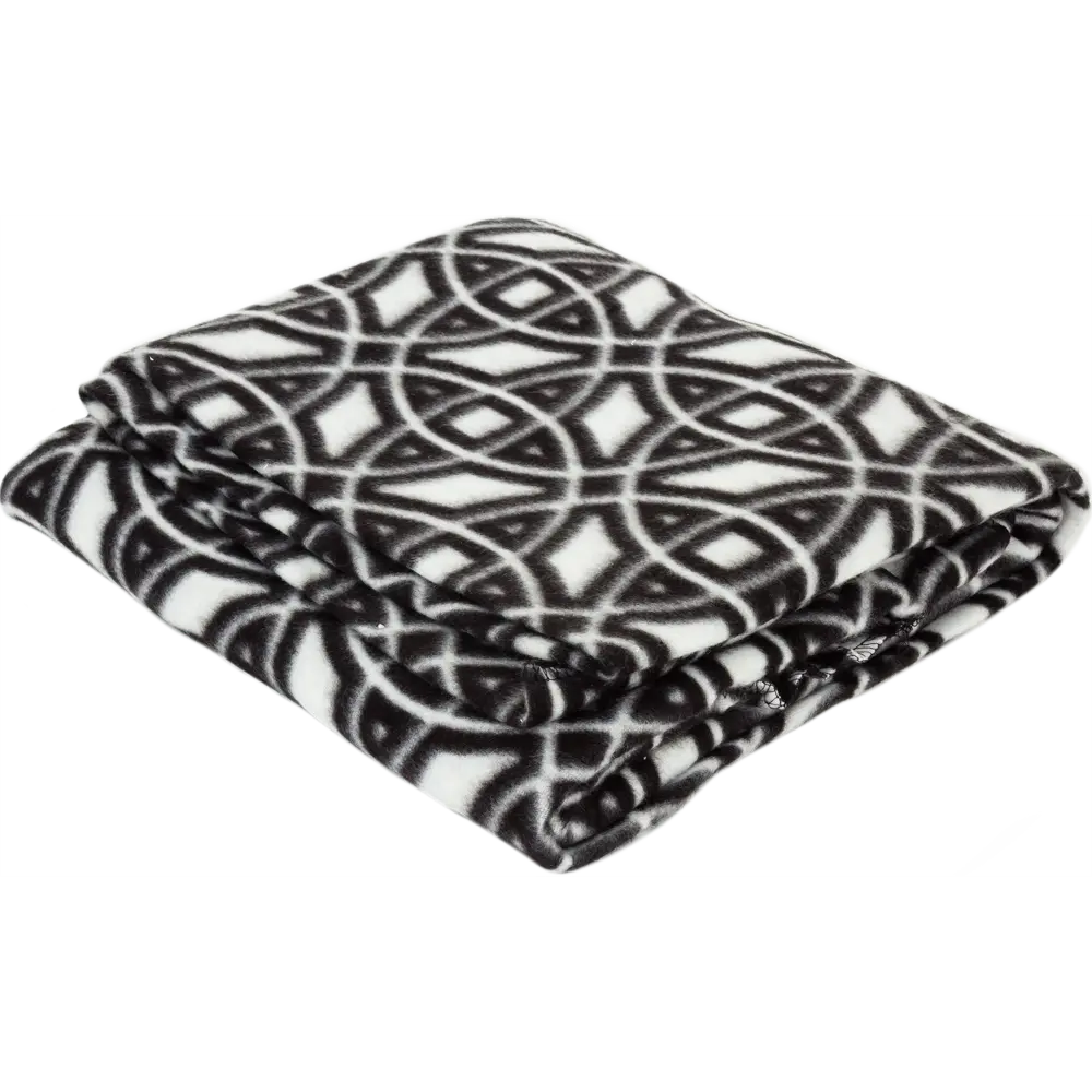 Плед «Вязь», 130х170 см, флис, цвет чёрный/белый BELEZZA STLM-2093899