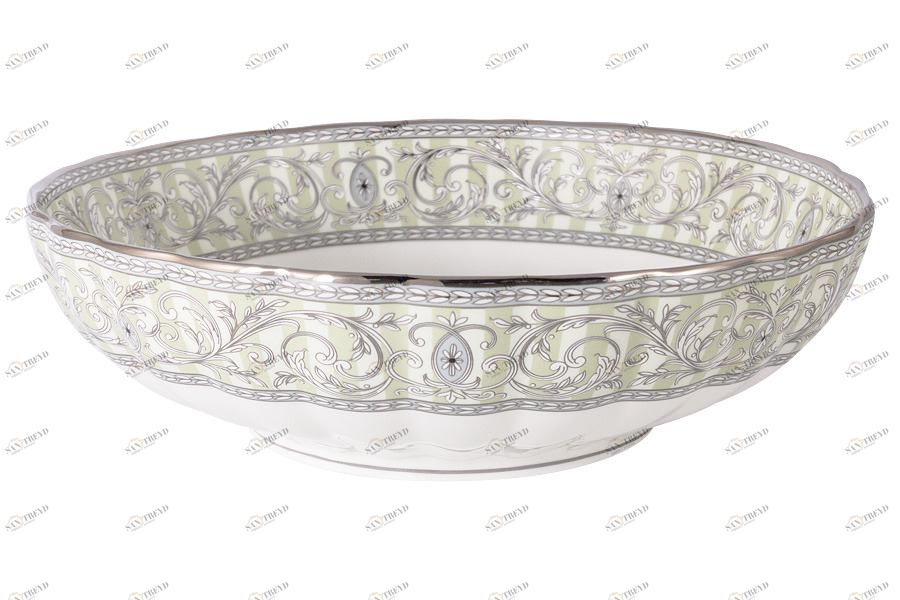 Салатник из костяного фарфора 23 см белый "Жозефина" COLOMBO  00-3973488 Белый;серый 