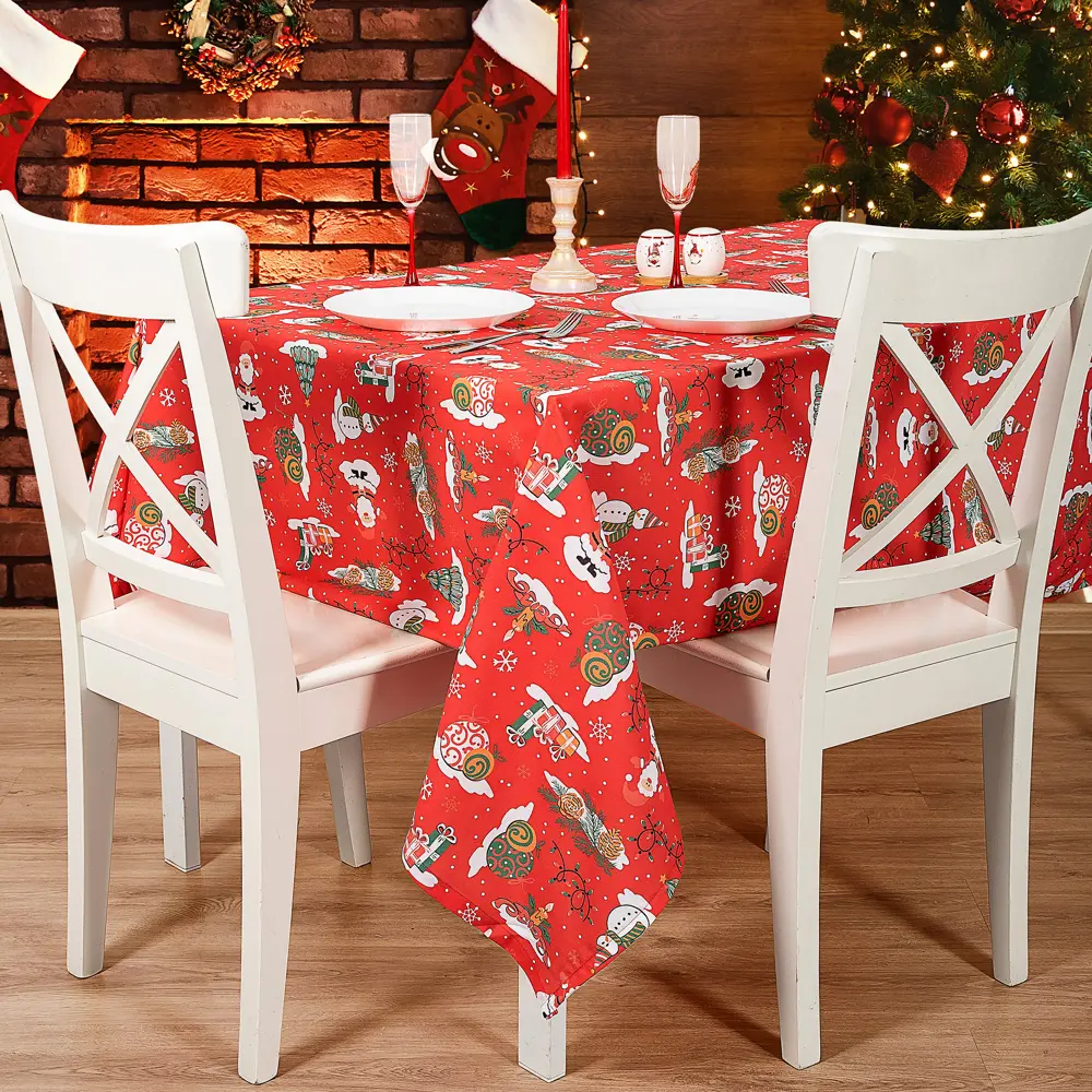 Скатерть Altali Санта прямоугольная 140x170 см цвет красный STLM-2159402 - Вид №8