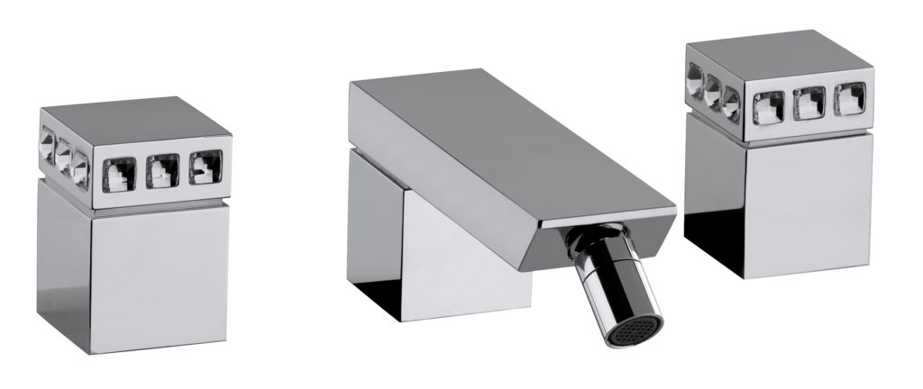 6P503 / SW Смеситель для биде на 3 отверстия со сливом clic-clac. Bongio Pure Glam 6P503/SW