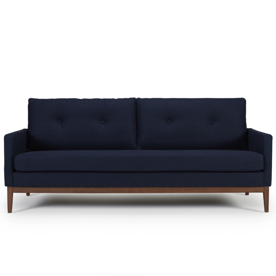 Диван трехместный Finn 01, дуб/орех, темно-голубой Kragelund 3730320521 - Вид №2