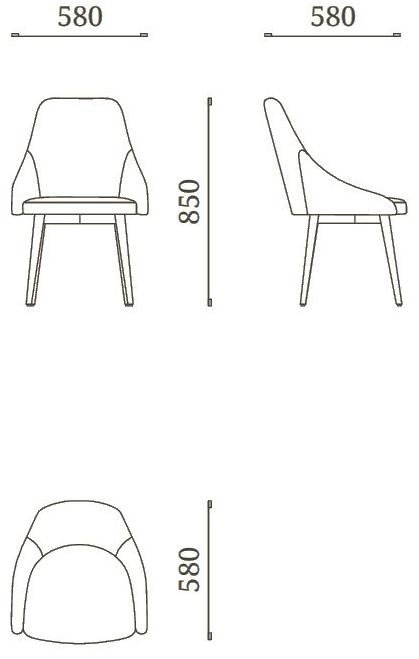 Febal Casa Стул в современном стиле, обитый тканью, с подлокотниками sun-id-1411090 - Вид №5