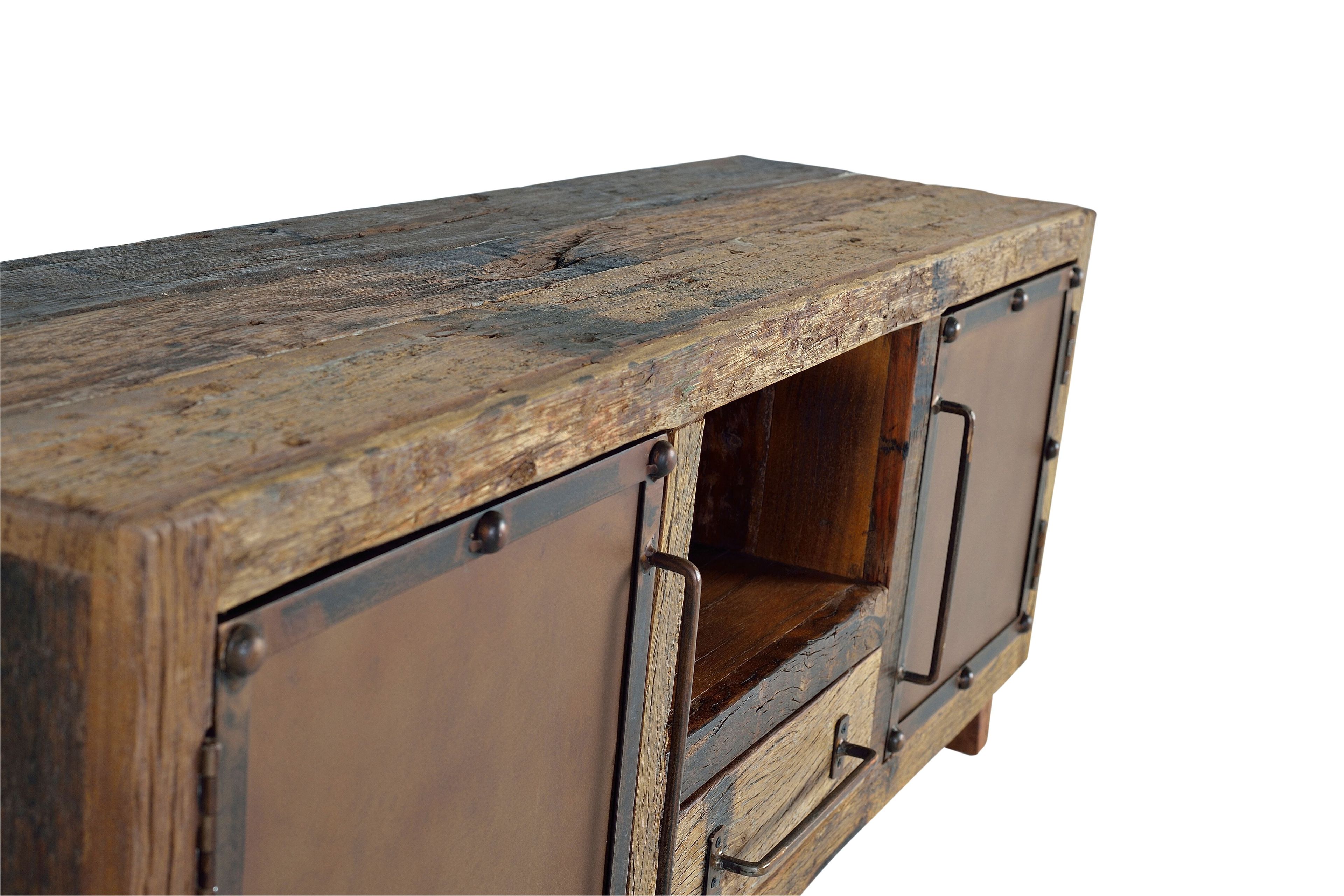 Восстановленный деревянный шкаф для телевизора с распашными дверцами Giner y Colomer Сандерленд ARCH-00124832 - Вид №3