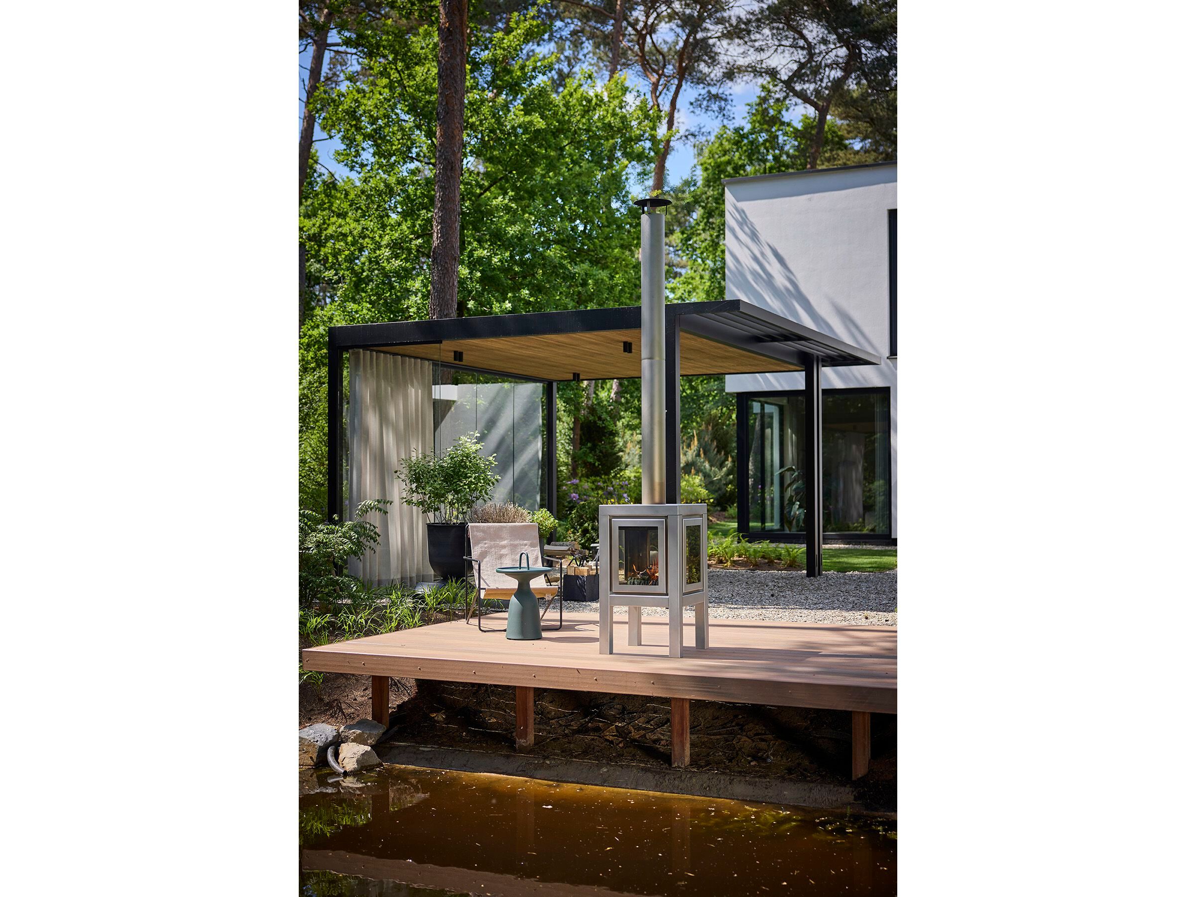 Отдельно стоящий открытый камин из нержавеющей стали RB73 Quaruba ARCH-00140498 - Вид №1