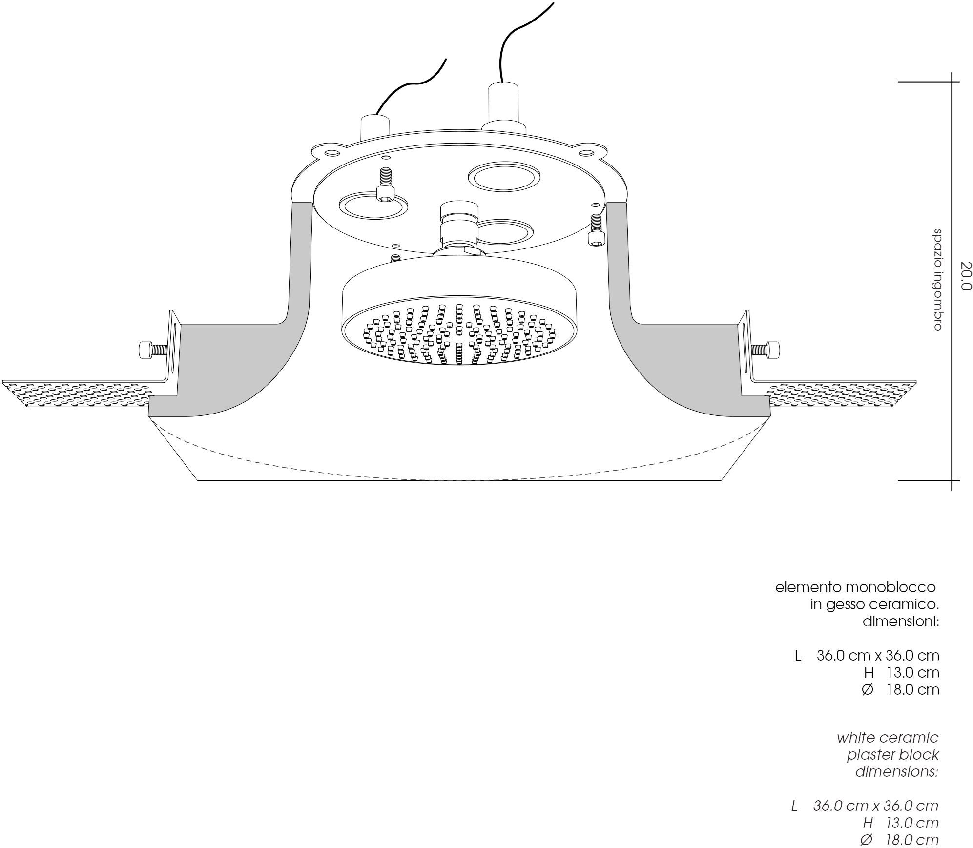 mg12 Встроенная лейка дождевого душа с подсветкой Bombo Sbo.002.g21 - Вид №3