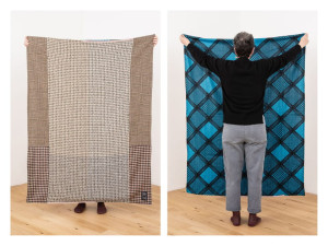 Двусторонний плед из шерсти и хлопка