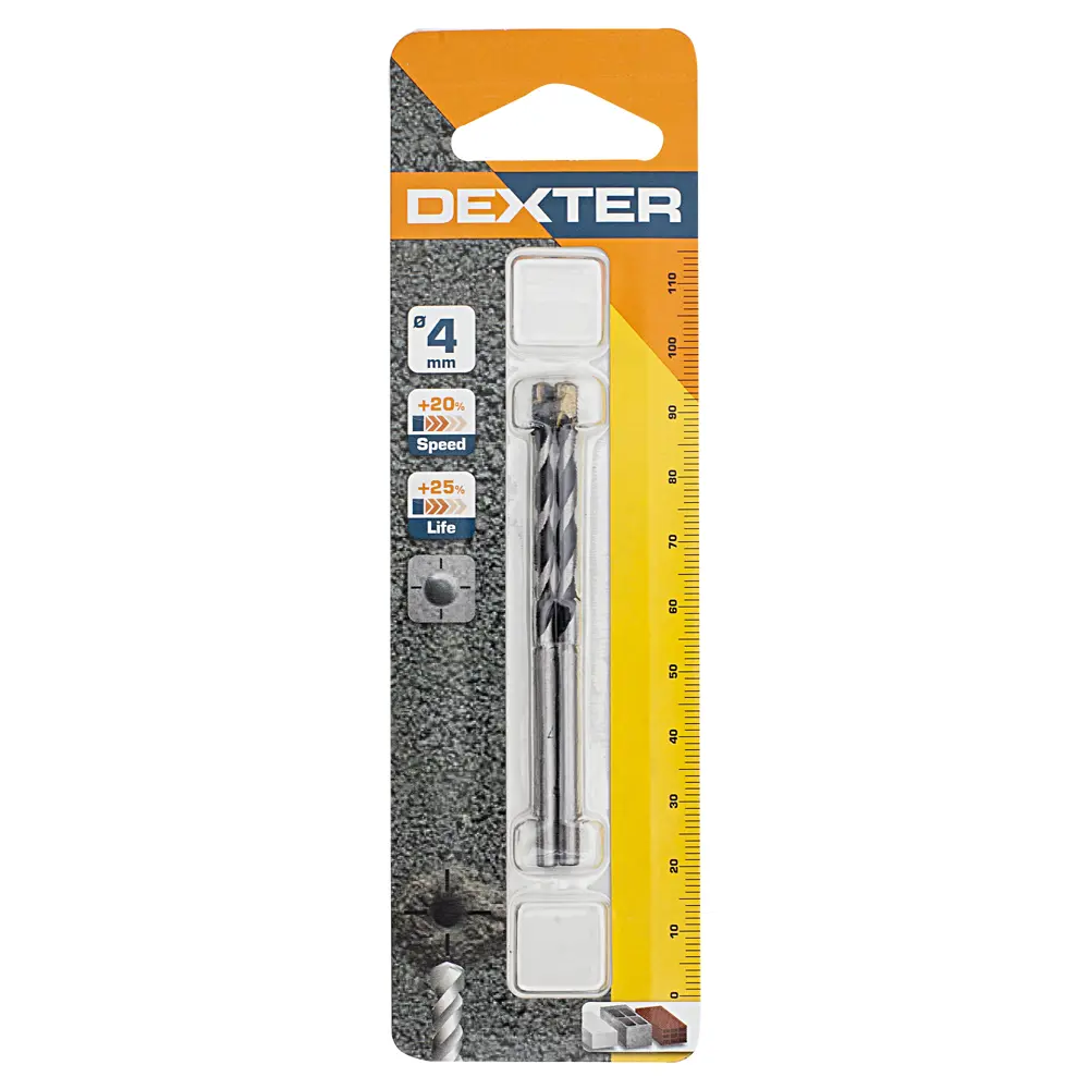 Сверло по бетону 4х65 мм Dexter 131-00638 16673550 STLM-2202084  - Вид №1