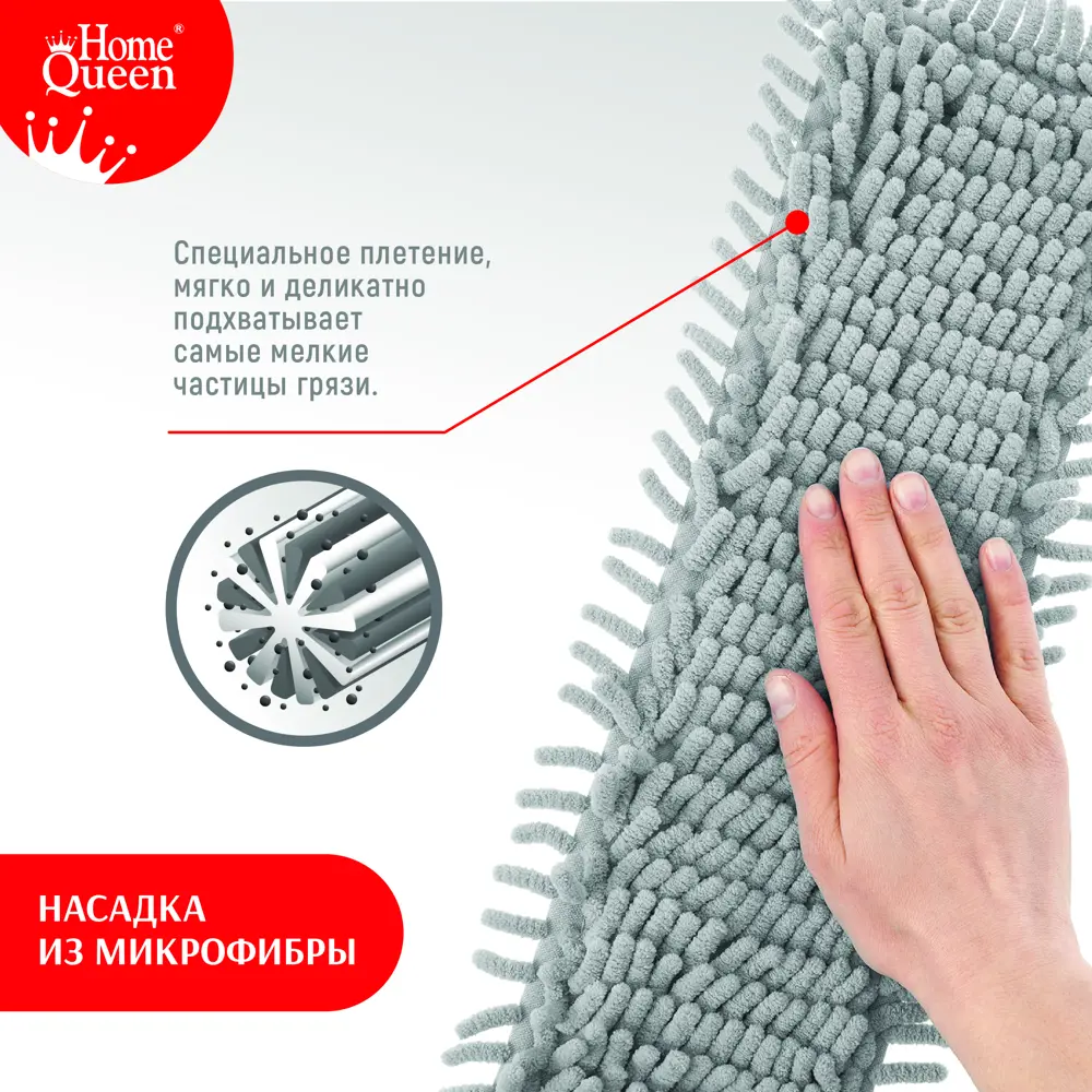 HOMEQUEEN Сменная насадка для швабры из микрофибры с длинной бахромой 13130162 STLM-1072413 - Вид №12