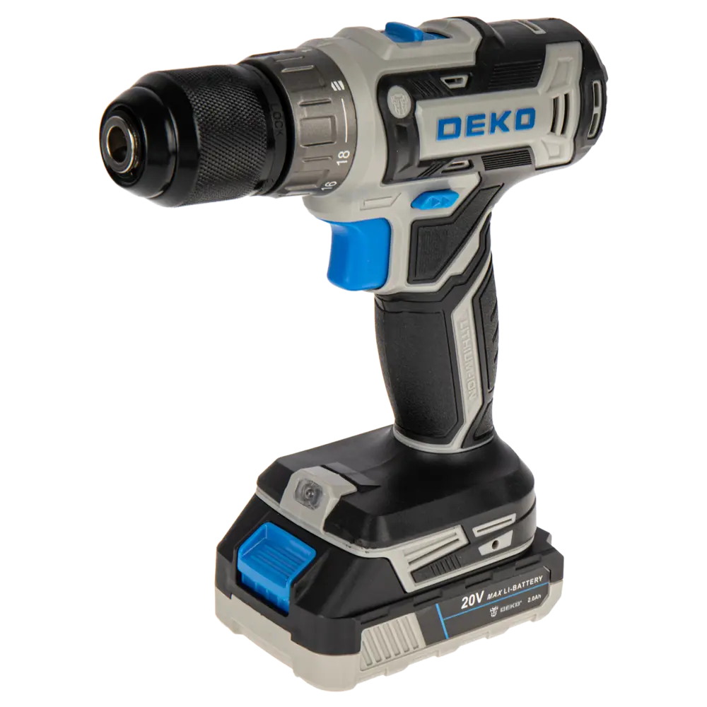 Аккумуляторная дрель-шуруповерт DEKO ZKCD20V с двумя батареями в кейсе 89372020 STLM-1468278