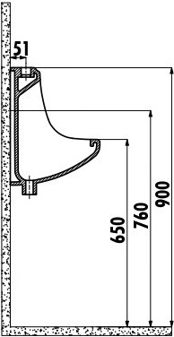 TP600-00CB00E-0000 Писсуар TP600 Creavit  - Вид №1