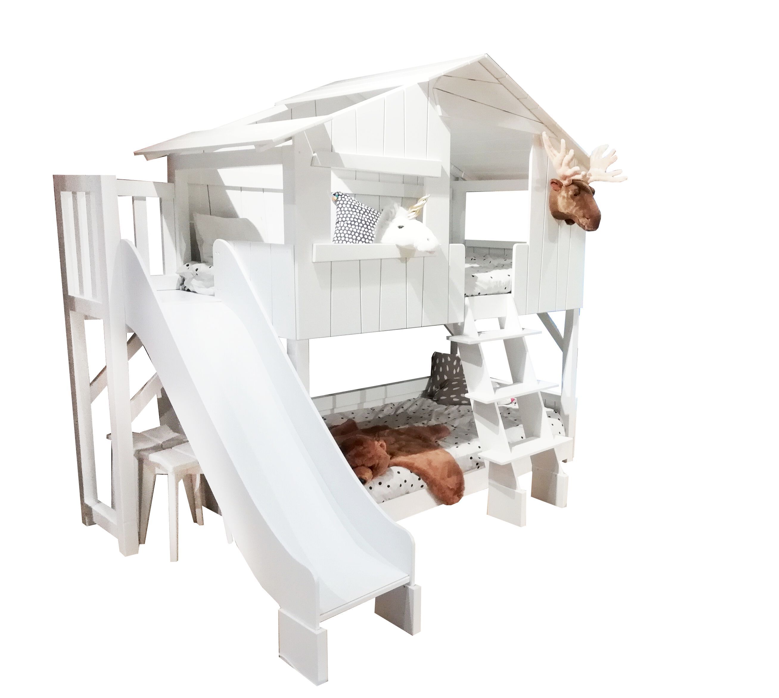 Двухъярусная кровать из МДФ с горкой и платформой Mathy by Bols TREEHOUSE BEDS &amp ARCH-00002332 - Вид №1