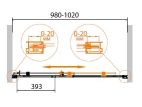 Душевая дверь в проем CEZARES RELAX-BF-1-100-C-Bi - Вид №2