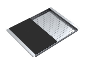 Перфорированная крышка из нержавеющей стали с разделочной доской HPL