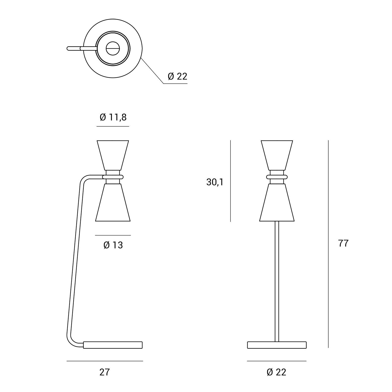 Окрашенная металлическая настольная лампа Miloox Grail ARCH-00149374 - Вид №5