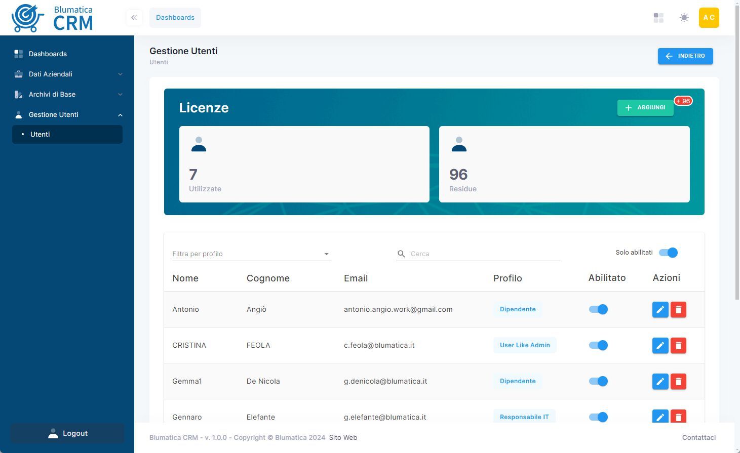 Управление взаимоотношениями с клиентами для малого и среднего бизнеса cloud Blumatica Blumatica CRM ARCH-00036143 - Вид №3