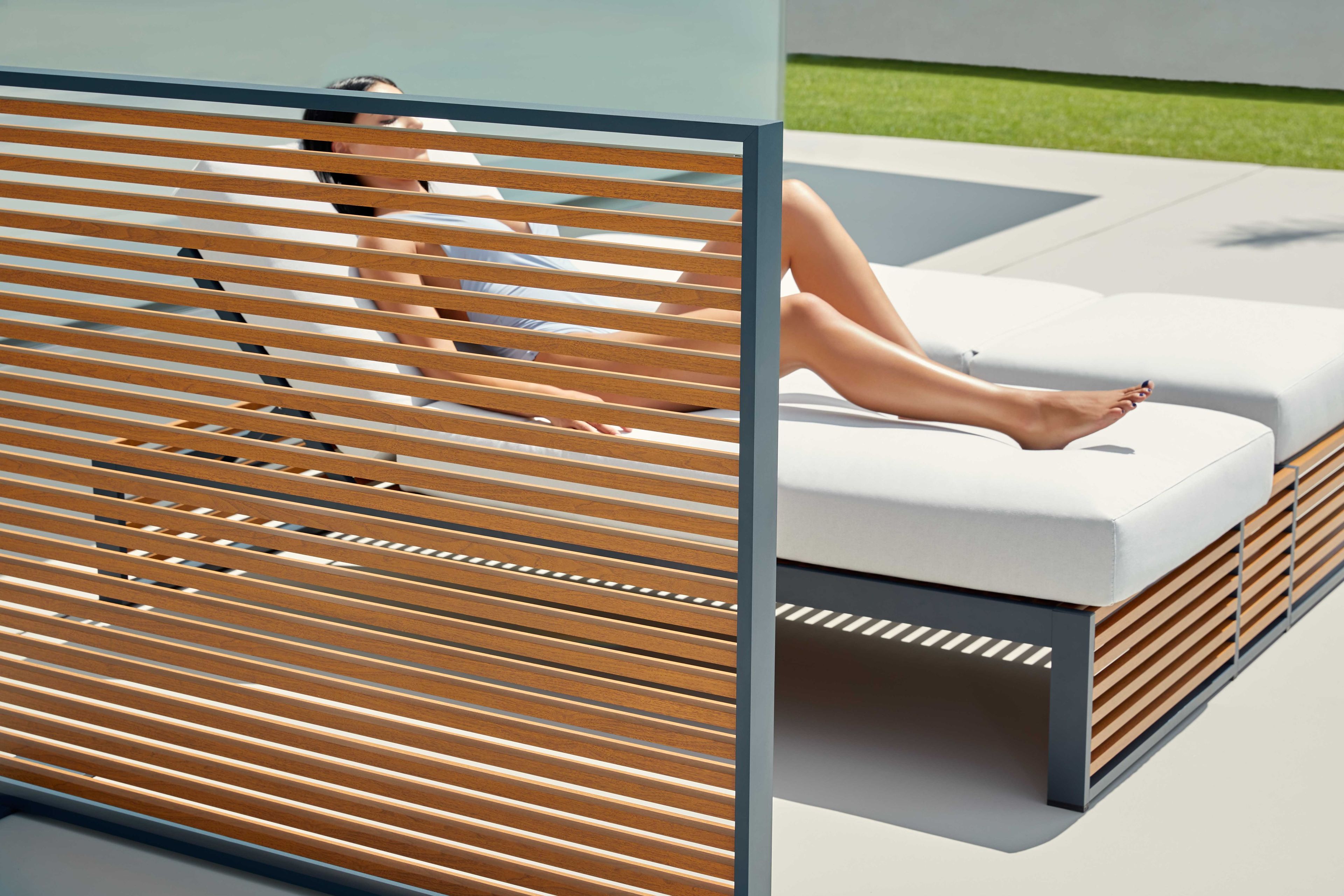 Садовая кровать с откидной спинкой из тикового дерева GANDIABLASCO DNA ARCH-00004547 - Вид №11