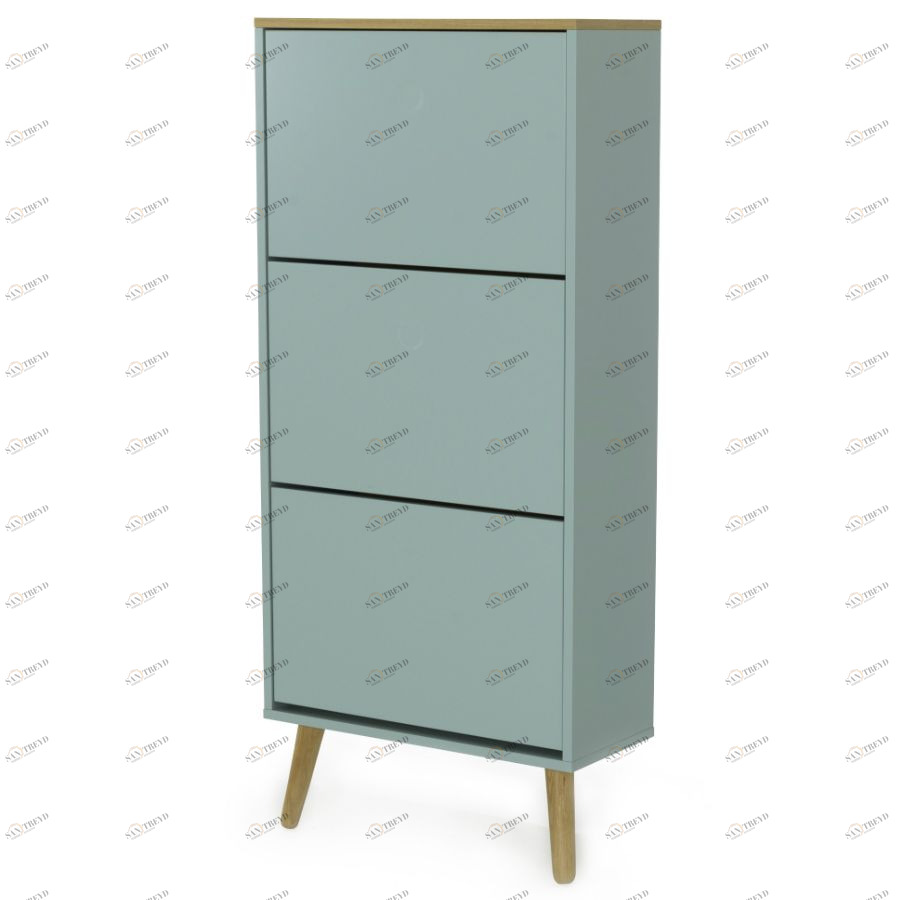 Шкаф для обуви Tenzo Dot, 128х57,5х24 см, дуб, светло-зеленый 1657676