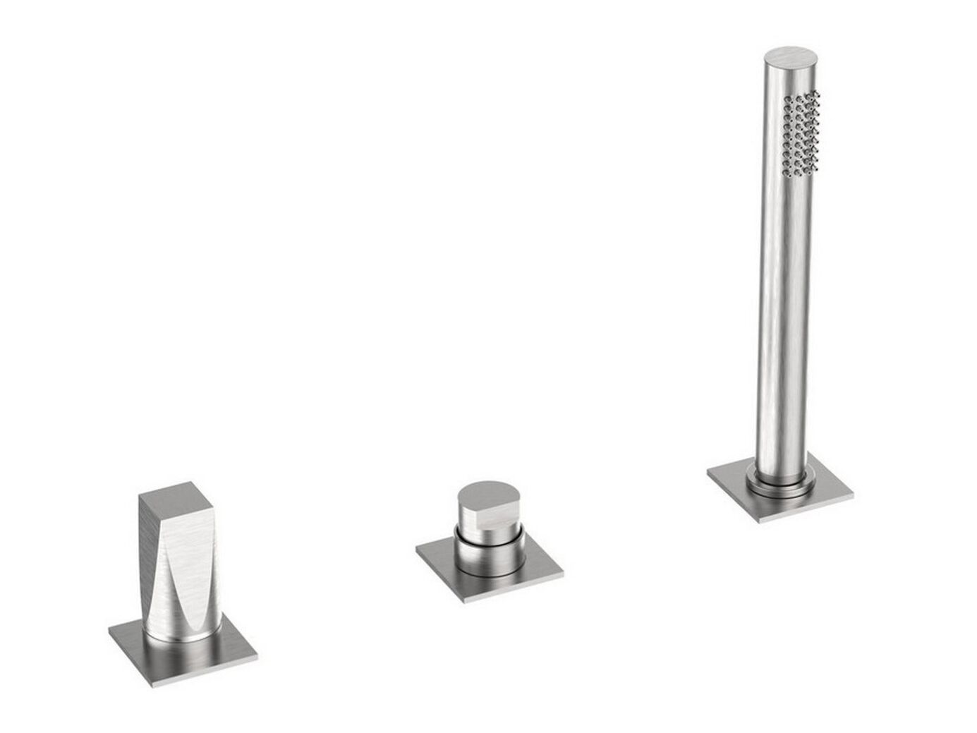 Смеситель для ванны с 3 отверстиями из нержавеющей стали с ручным душем Rubinetterie Frattini Aline ARCH-00115519 - Вид №1