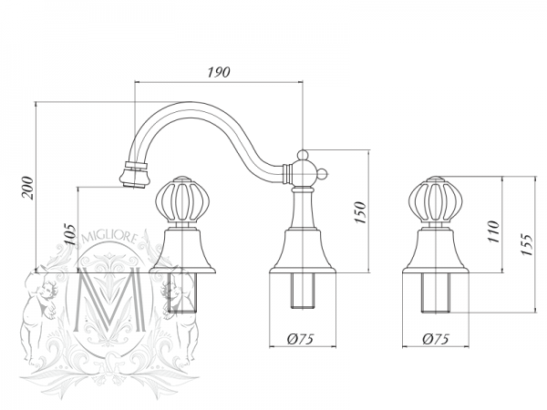 ML.OLV-5825.BI.CR Cмеситель Migliore  - Вид №1