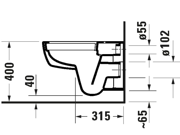 Керамический подвесной туалет без бриды Duravit D-Code ARCH-00080490 - Вид №3