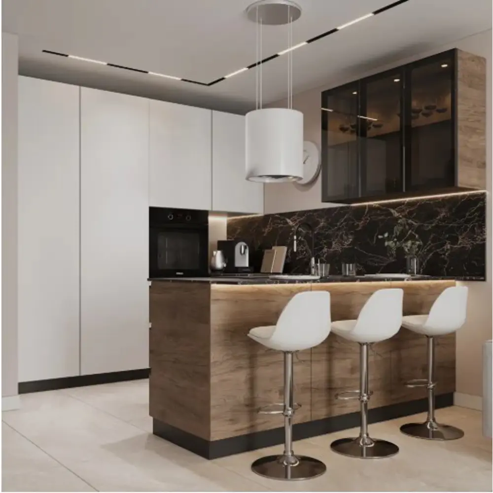 Столешница кухонная Мрамор 300x60x1.6 см HPL-пластик цвет черный Santreyd STLM-2150713 - Вид №8