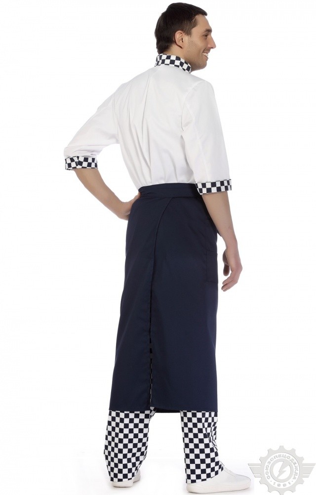 58753 Фартук "ГУРМАН" удлиненный цвет темно-синий  Одежда для официантов  размер Спецодежда  - Вид №5