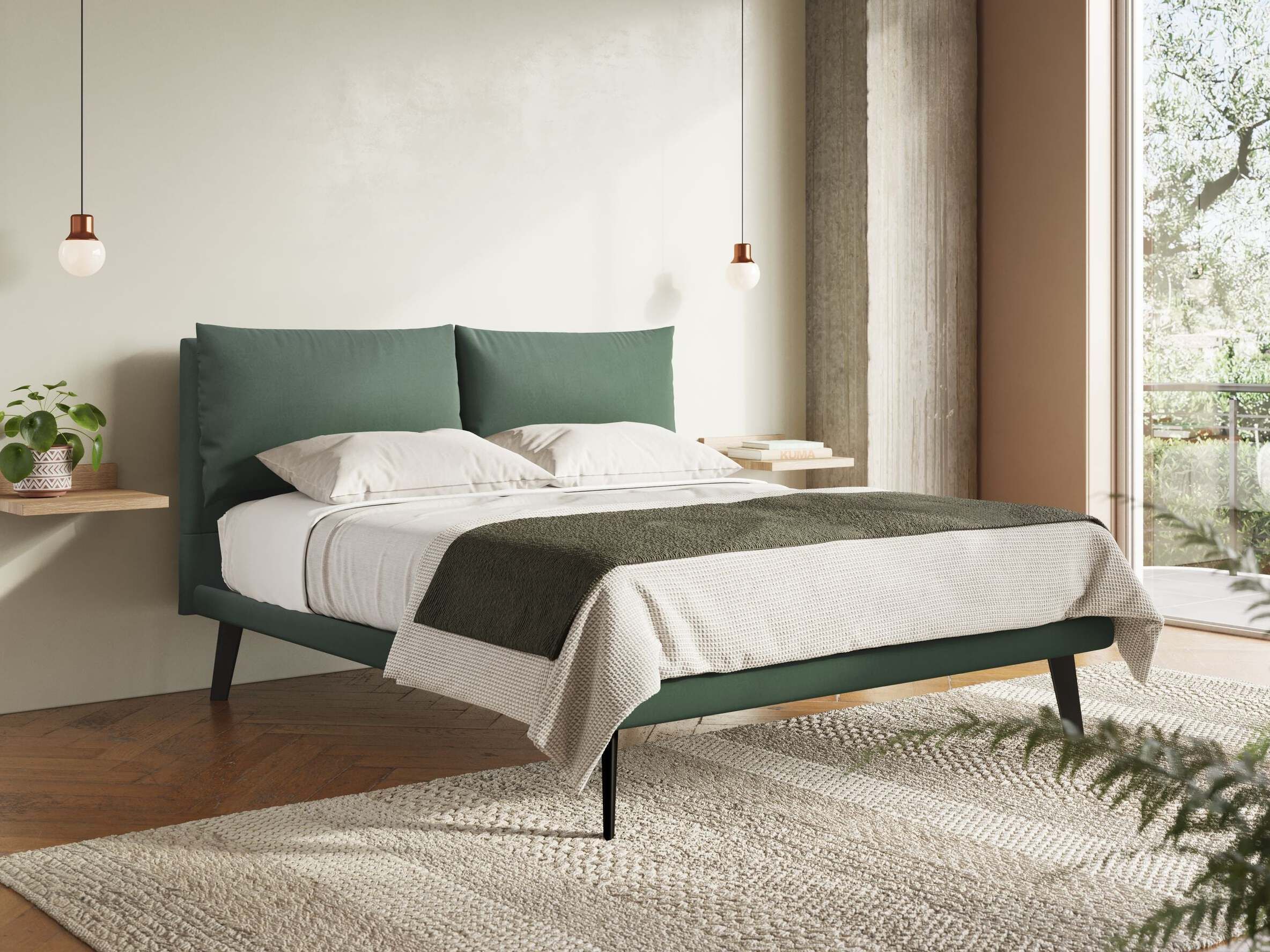 Съемная кровать из ткани с мягким изголовьем Divani.Store ASTRID ARCH-00060077