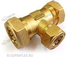 Тройник труба-труба-труба 20*20*15мм Flexible hose Россия BNS20*15