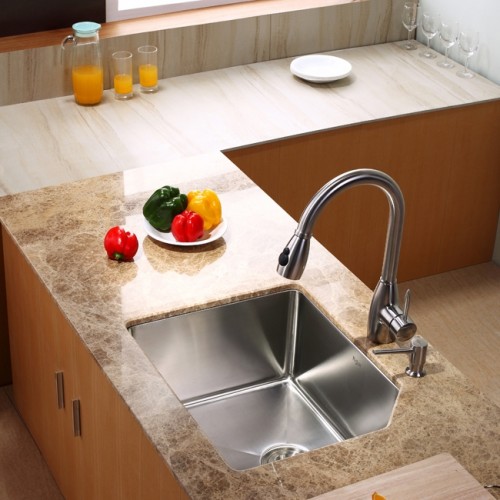 KHU121-23 Мойка кухонная прямоугольная Krausru  - Вид №5