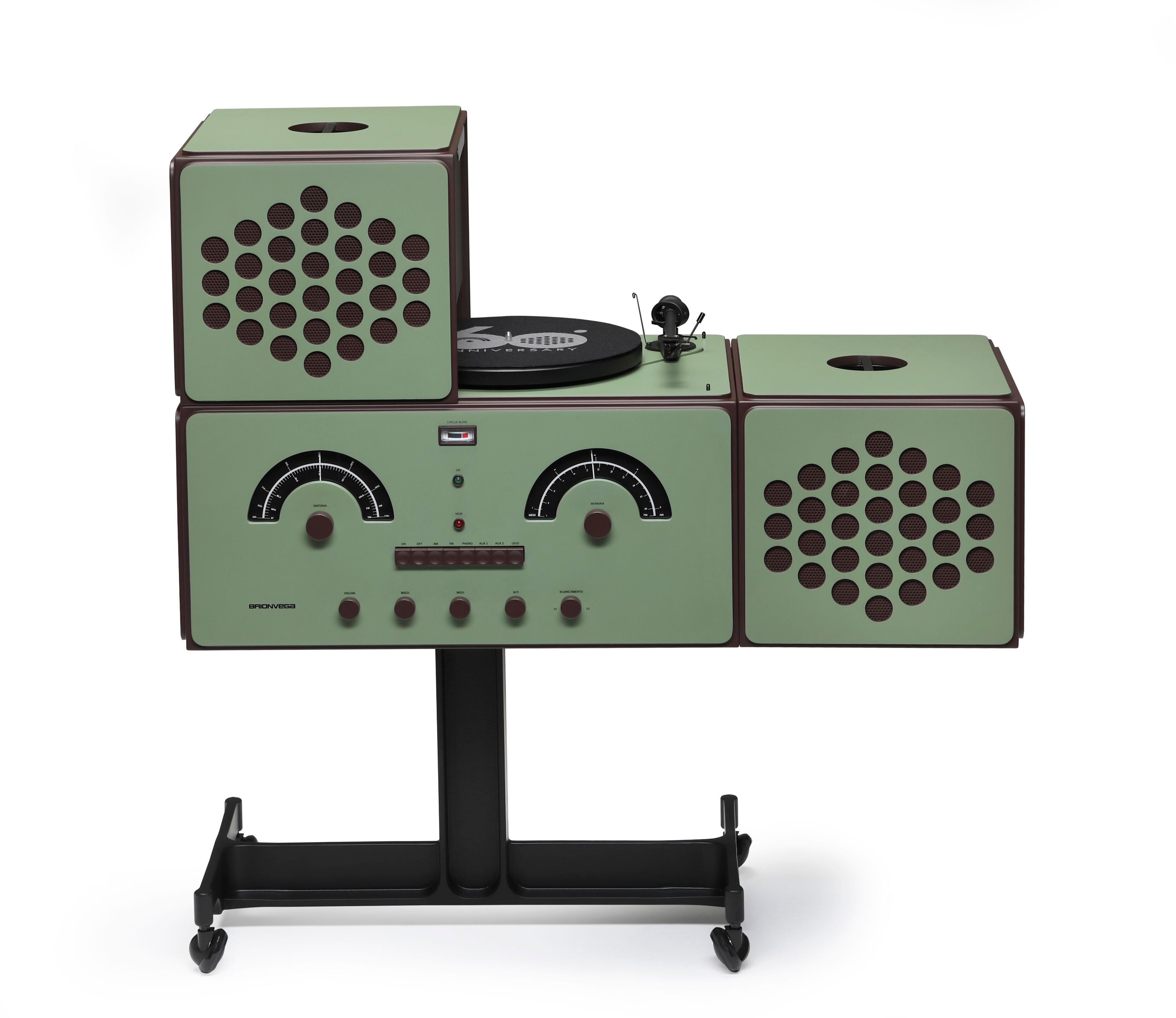 AM/FM-радио и проигрыватель с усилителем Brionvega RADIOFONOGRAFO RR226 - 60TH ANNIVERSARY ARCH-00057249