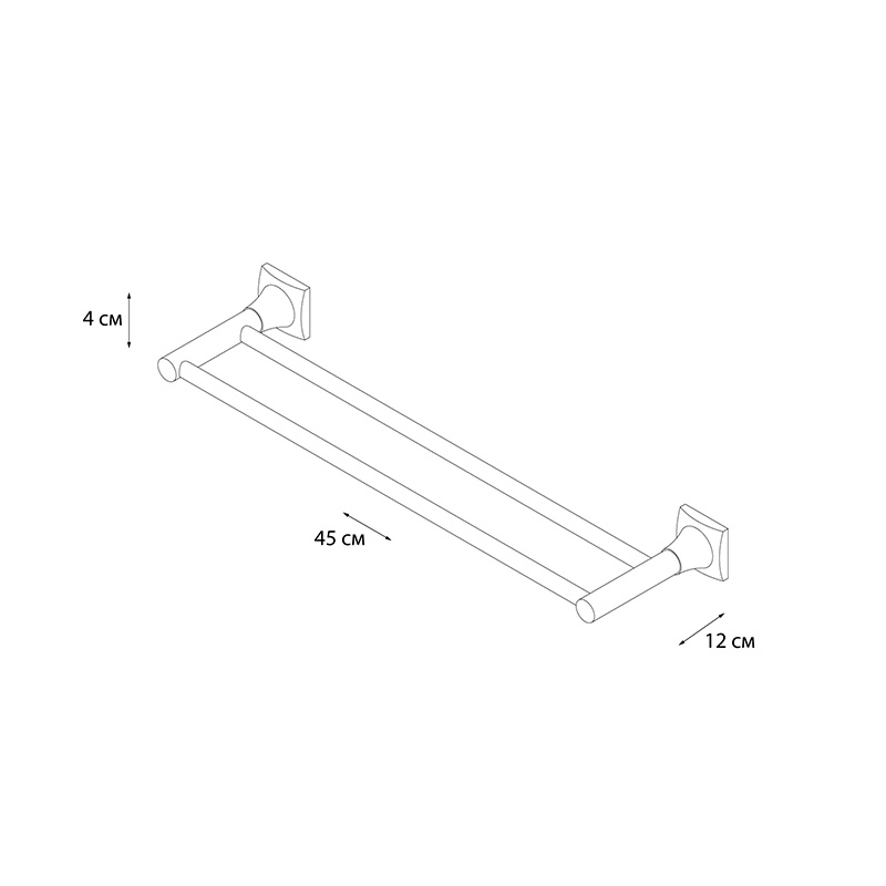 Полотенцедержатель трубчатый двойной (40см) Grampus Ocean GR2002 - Вид №2
