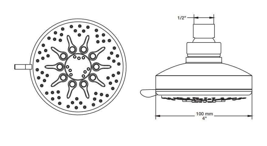 Круглая потолочная душевая головка BARIL TET-0304-05 ARCH-00116297 - Вид №2