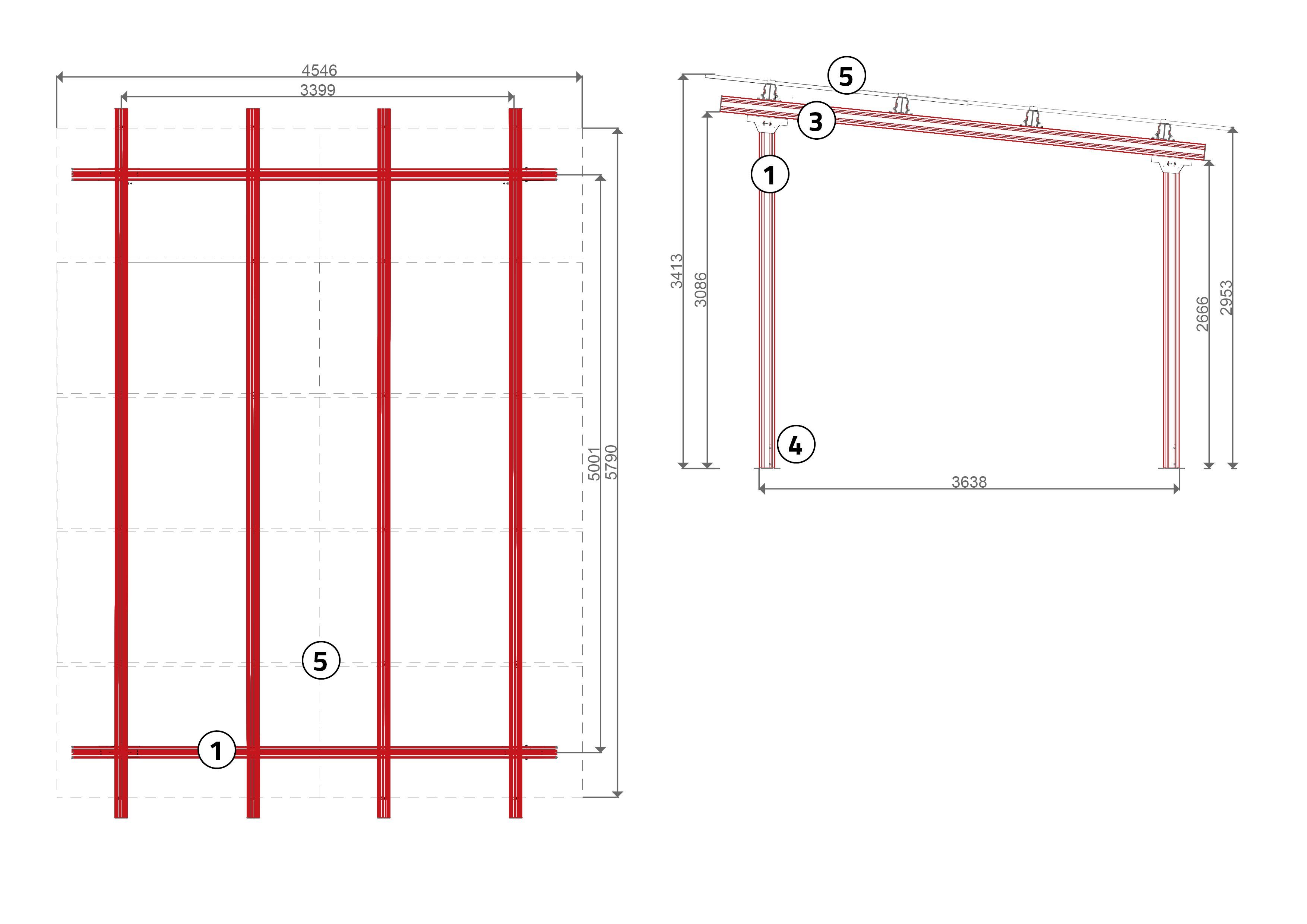 Алюминиевый навес с фотоэлектрическими модулями с рамкой ECOBEL PensiNORMA ARCH-00059028 - Вид №2