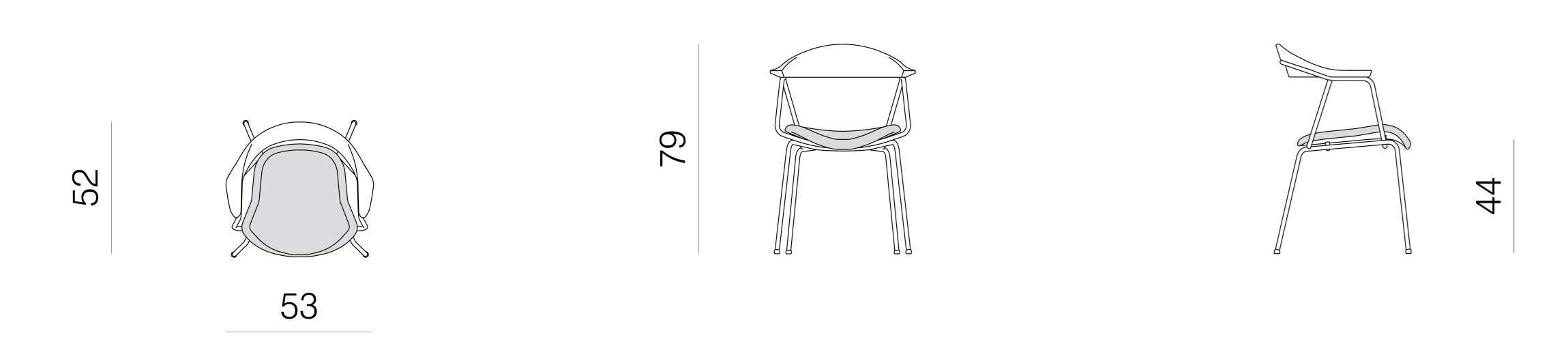Деревянный стул с подлокотниками с мягким сиденьем prostoria PIUN ARCH-00104587 - Вид №4