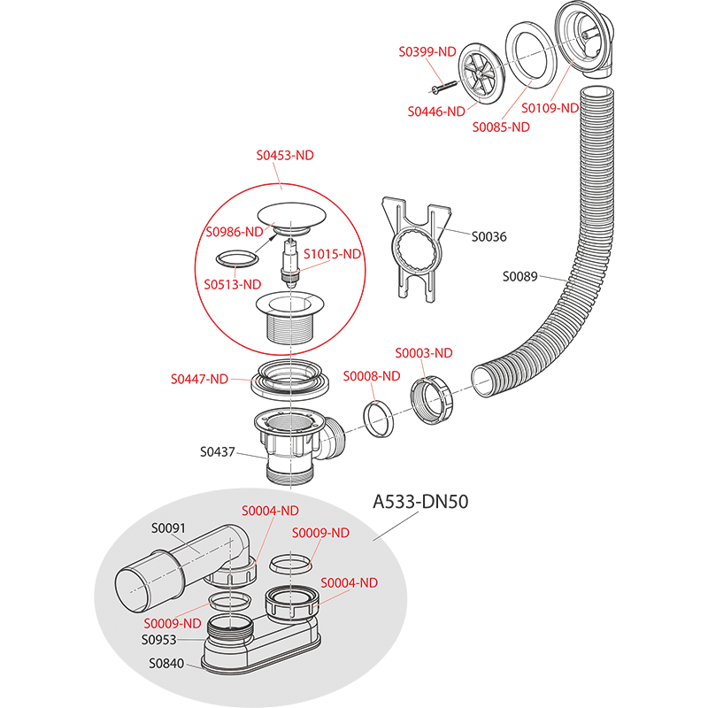 Сифон для душевого поддонa CLICK/CLACK, металл ALCAPLAST A503KM - Вид №2