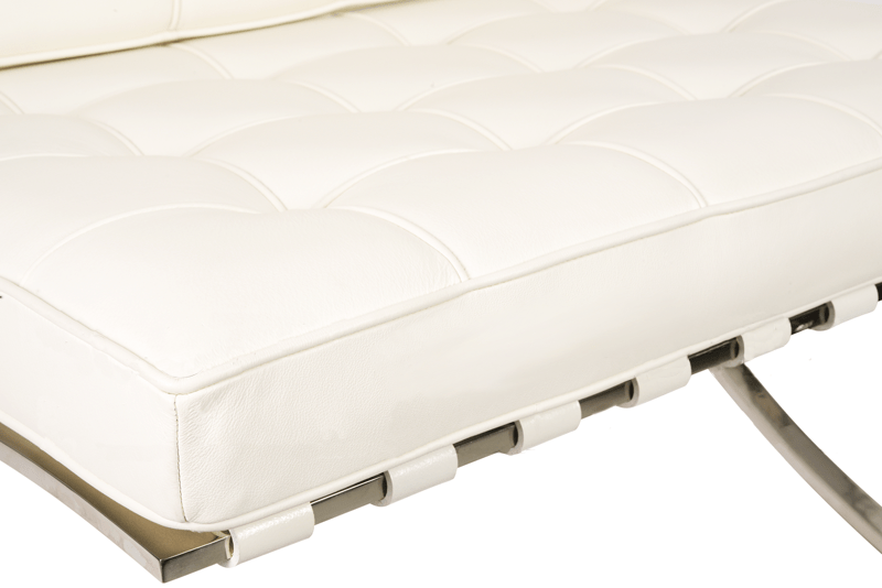 Диван Barcelona Style Loveseat Sofa прямой белый SOHO DESIGN ДИЗАЙНЕРСКИЕ, LUDWIG MIES VAN DER ROHE 131557 Белый  - Вид №3