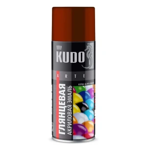 Эмаль аэрозольная универсальная KUDO акриловая глянцевая цвет красно-коричневый 520 мл
