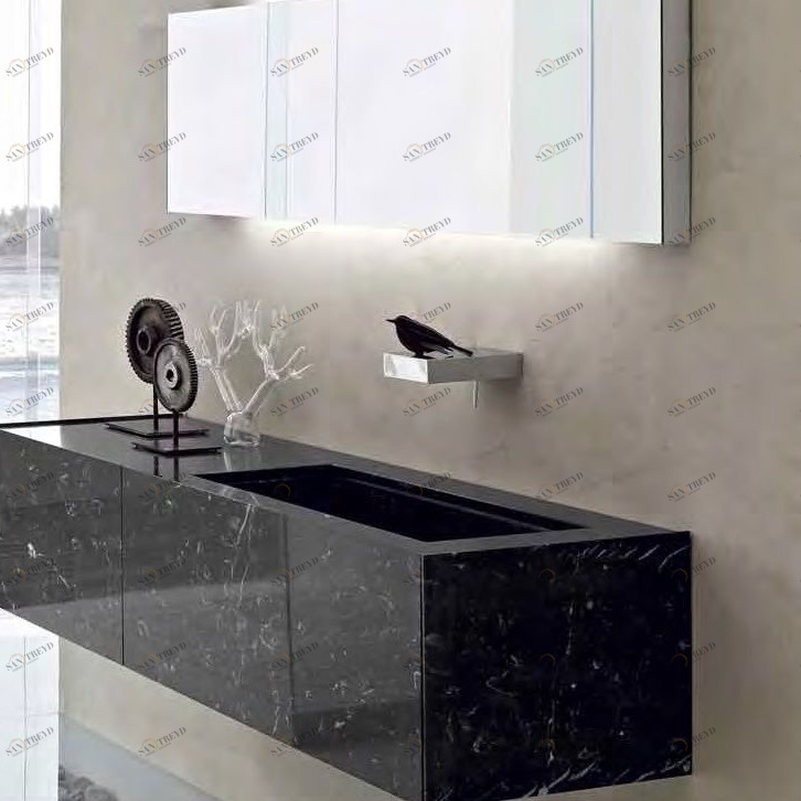 Toscoquattro Комплект мебели для ванной 02 из мрамора TIME черный T2135NM17S10NM