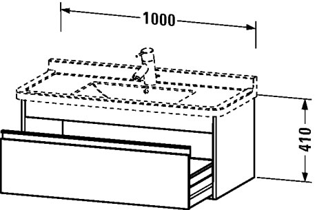 KT666501818 Ketho Тумбочка подвесная Белый матовый, декор Duravit - Вид №1