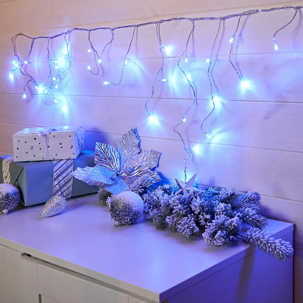 82956763 Гирлянда светодиодная Айсикл 1.8x0.5 м 48 LED цвет синий STLM-1451229 Santreyd  - Вид №7