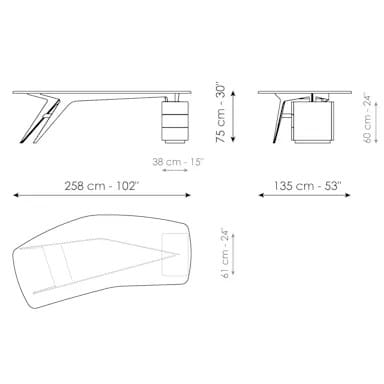 Исполнительный стол с ящиками BONALDO DIVER ARCH-00095241 - Вид №5