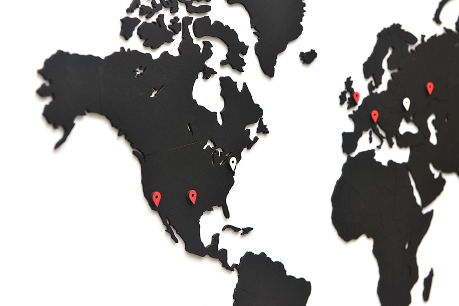 Карта-пазл черная 90х54 см Wall Decoration MIMI ДИЗАЙНЕРСКИЕ 00-3880744 Черный  - Вид №1