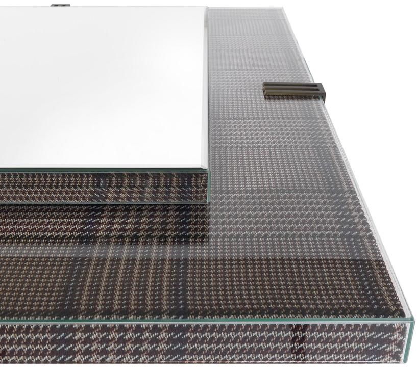 ETRO Home Interiors Квадратное настенное зеркало в рамке из стекла и ткани  E.ren.511.a  - Вид №3