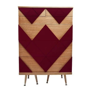 Комод с рисунком бордовый Big Woo WOODI  00-3965892 Бежевый;красный