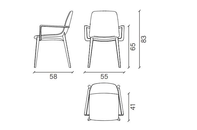 Мягкий стул с подлокотниками Devina Nais BREMA ARCH-00095718 - Вид №1