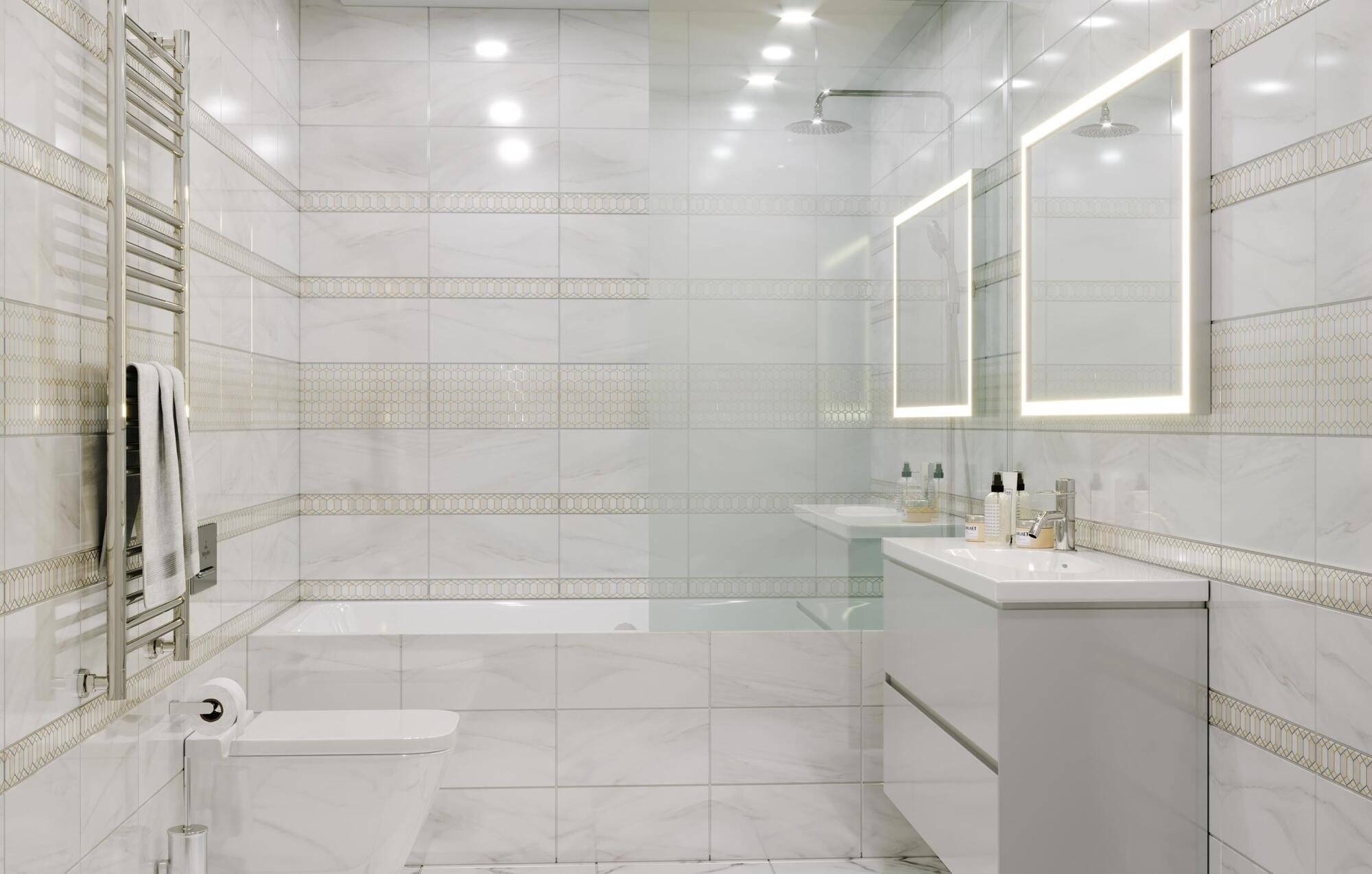 Керамическая плитка BIANCO 125701 25х40 см PiezaROSA  - Вид №2