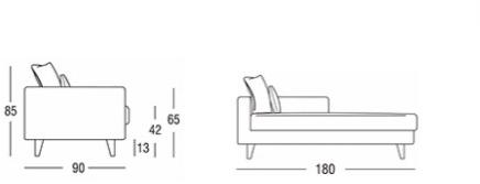 Marac Дормез со съемным чехлом из ткани Willy slim sun-id-1408900 - Вид №2