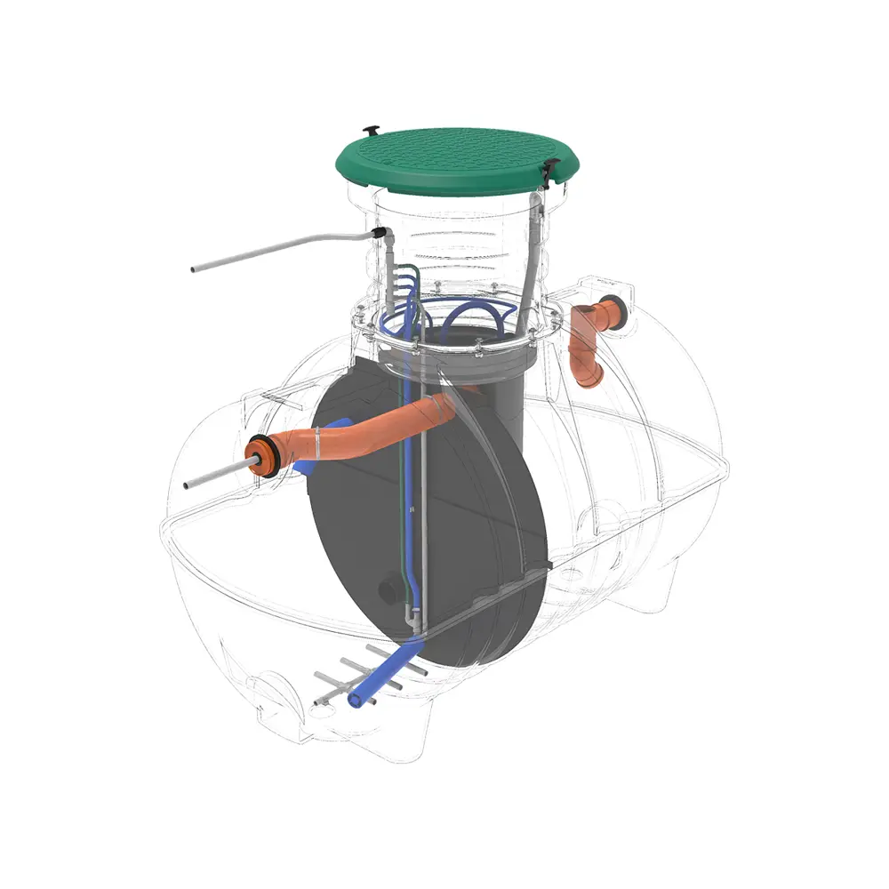 Станция биологической очистки четрыхкамерная Rostok Ground 6 Pro 2800 литров 1200 л/сутки STLM-2211821 - Вид №5